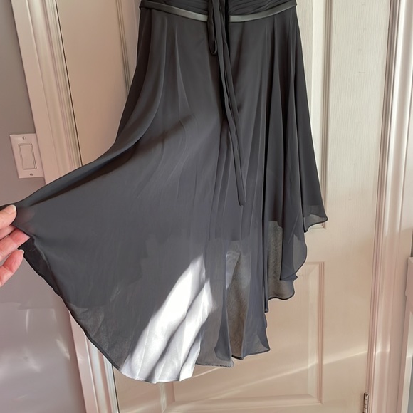 Gorgeous charcoal grey high low strapless dress. Bought in Montreal. - Picture 8 of 9